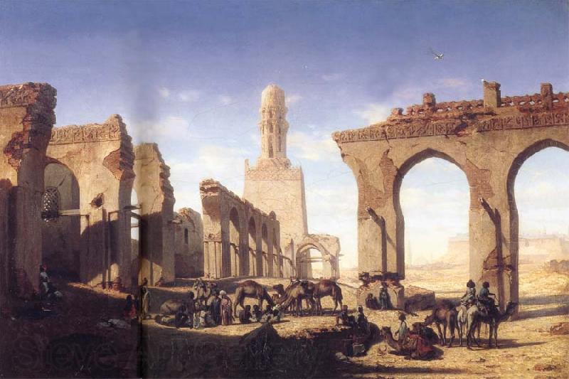 Prosper Marilhat The Ruins of the El Hakim Mosque in Cairo France oil painting art